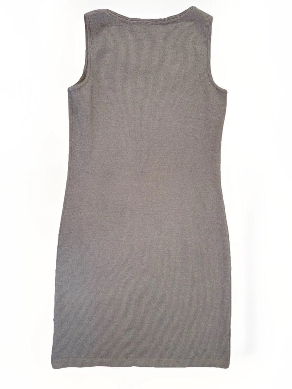 St. John Collection Tan Santana Knit Tank Dress Size 8 Mid-Length Bodycon Sheath - Picture 2 of 9